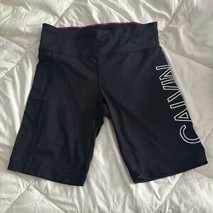 Black knee length biker short